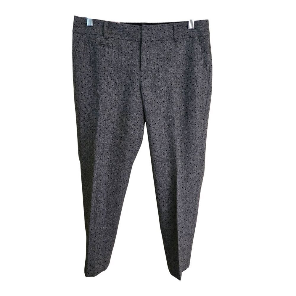 Banana Republic NWT Martin Fit Slim Ankle Gray Tweed Polka Dot Pants Size 6p